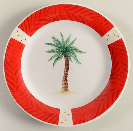 Christmas Palm Salad/Dessert Plate