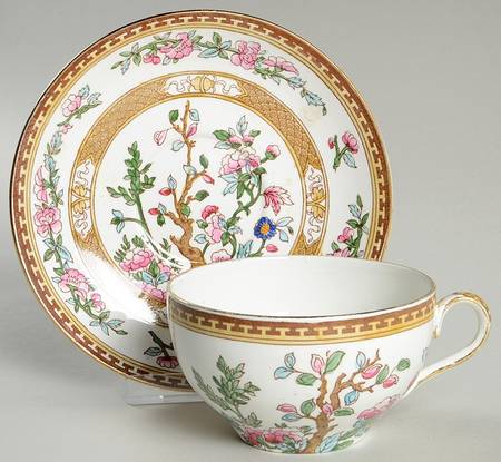 Indian Tree Flat Cup & Saucer Set