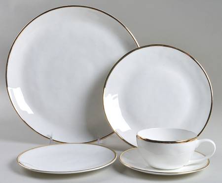 Harper (Gold Trim) 5 Piece Place Setting
