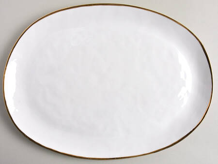 Harper (Gold Trim) 16" Oval Serving Platter