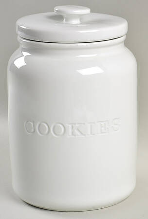 Simply White Words Cookie Jar & Lid