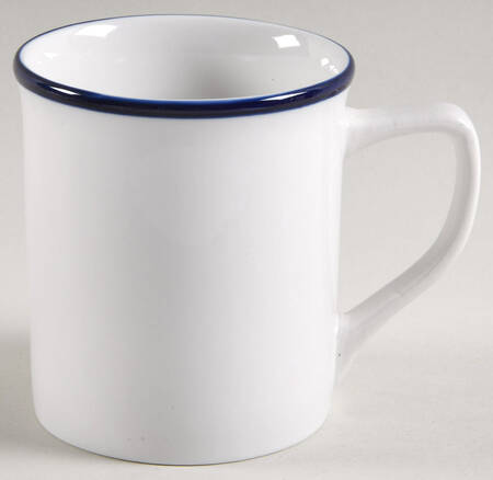 Simply White Blue Rim Mug