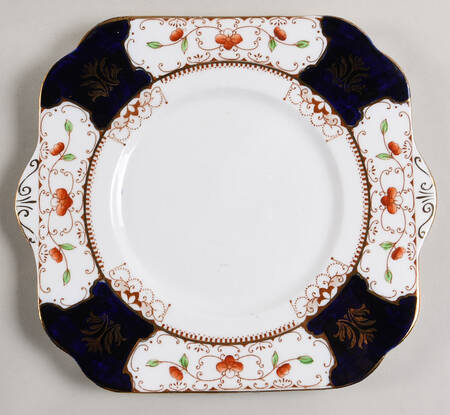 Glendale Blue Handled Cake Plate
