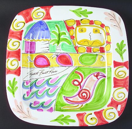 Tickled Pink 15" Square Tray