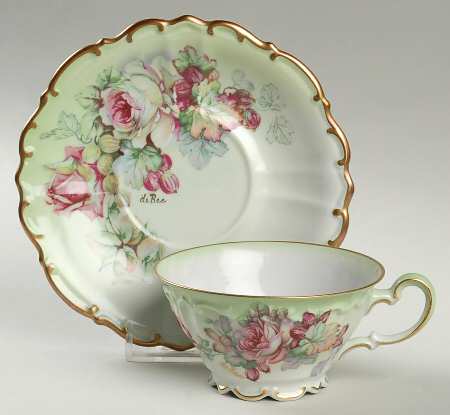 Imperial Green Footed Cup & Saucer Set