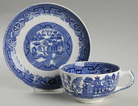 Willow Flat Cup & Saucer Set
