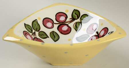 Cherries Triangular Vegetable Bowl