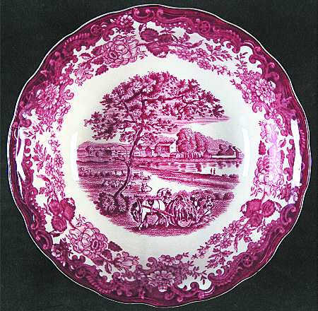 Avon Scenes Red Coupe Cereal Bowl