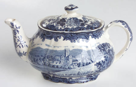 Avon Scenes Blue Mini Teapot & Lid