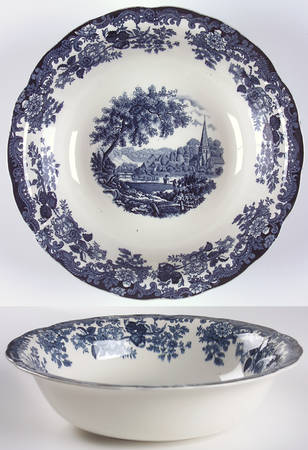Avon Scenes Blue 11" Large Salad Serving Bowl