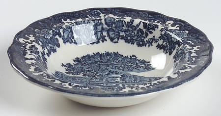 Avon Scenes Blue Rim Fruit/Dessert (Sauce) Bowl