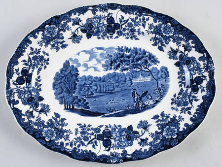 Avon Scenes Blue 12" Oval Serving Platter