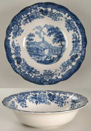 Avon Scenes Blue 9" Round Vegetable Bowl