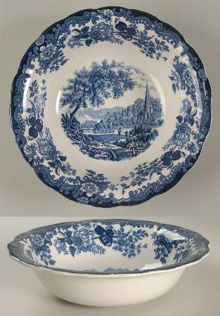 Avon Scenes Blue 9" Round Vegetable Bowl