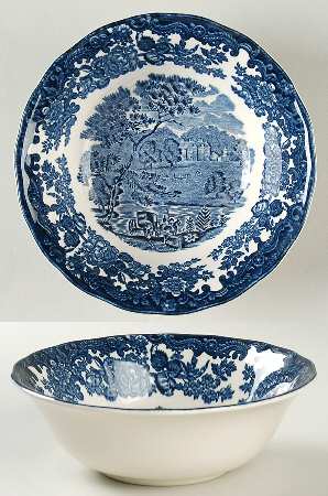 Avon Scenes Blue Coupe Cereal Bowl