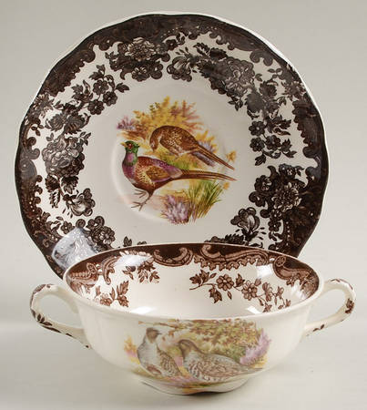 Game Series (Birds) Flat Cream Soup & Saucer Set