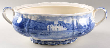 Thames River Scenes Blue Tureen No Lid