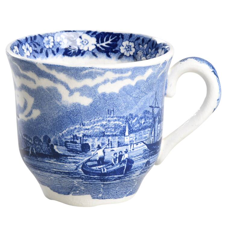 Thames River Scenes Blue Flat Demitasse Cup