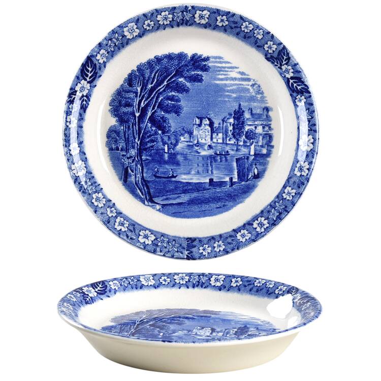 Thames River Scenes Blue Round Butter No Lid