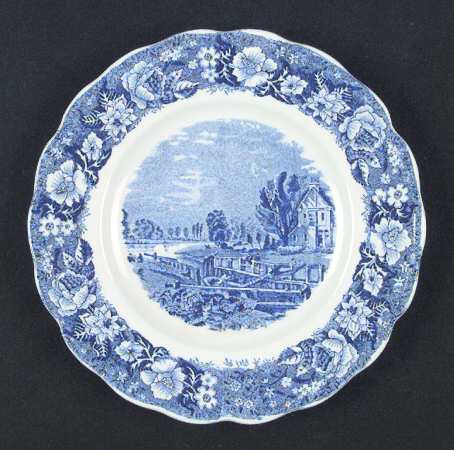 Thames River Scenes Blue Dessert/Pie Plate