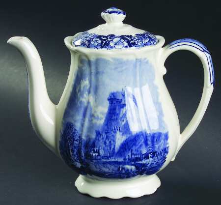 Thames River Scenes Blue Coffee Pot & Lid