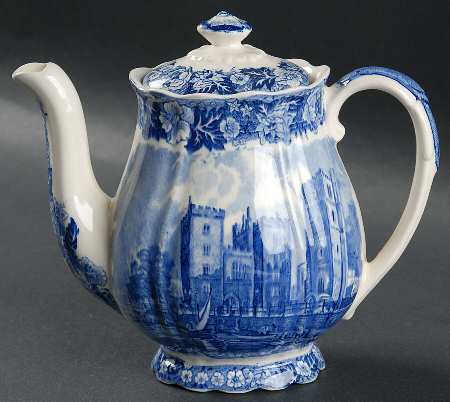 Thames River Scenes Blue Mini Coffee Pot & Lid