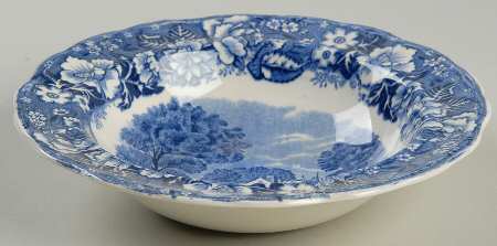 Thames River Scenes Blue Rim Cereal Bowl