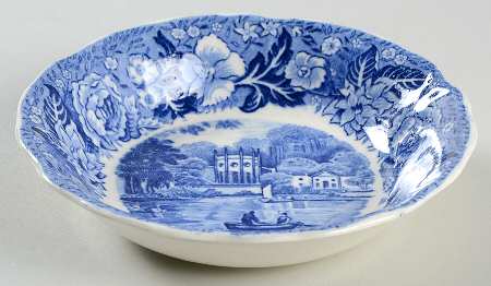 Thames River Scenes Blue Fruit/Dessert (Sauce) Bowl