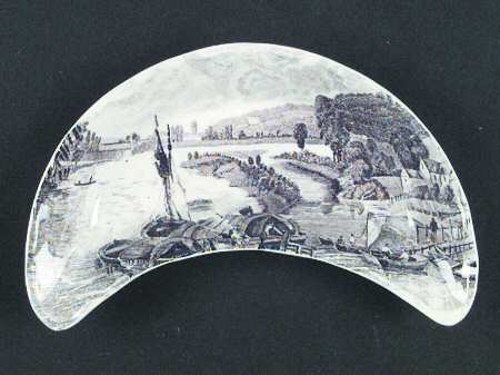 Thames River Scenes Black Bone Dish