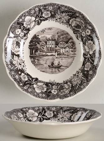 Thames River Scenes Black Fruit/Dessert (Sauce) Bowl