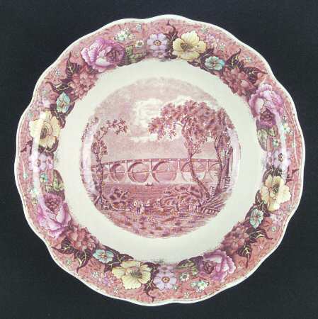 Thames River Scenes Brn Multicolor 9" Round Vegetable Bowl