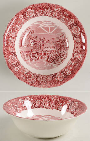 Thames River Scenes Pink Coupe Cereal Bowl