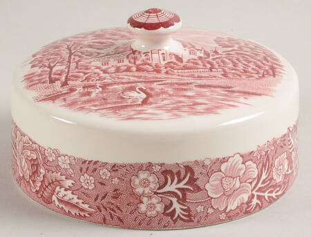 Thames River Scenes Pink Lid for Round Butter