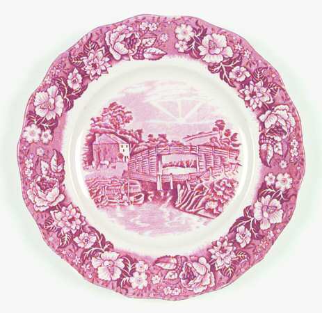 Thames River Scenes Pink Salad Plate