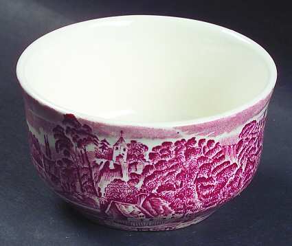Thames River Scenes Pink Mini Open Sugar Bowl