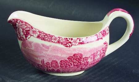 Thames River Scenes Pink Individual Gravy Boat