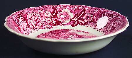 Thames River Scenes Pink Fruit/Dessert (Sauce) Bowl