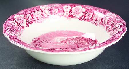 Thames River Scenes Pink 9" Round Vegetable Bowl
