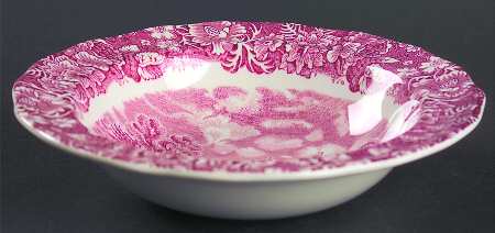 Thames River Scenes Pink Rim Cereal Bowl