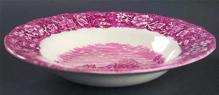 Thames River Scenes Pink Large Rim Soup Bowl