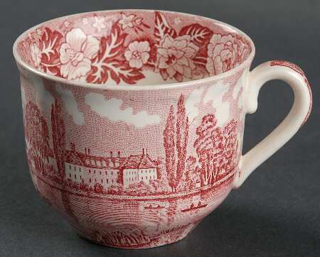 Thames River Scenes Pink Flat Cup
