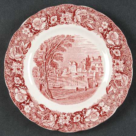 Thames River Scenes Pink Bread & Butter Plate