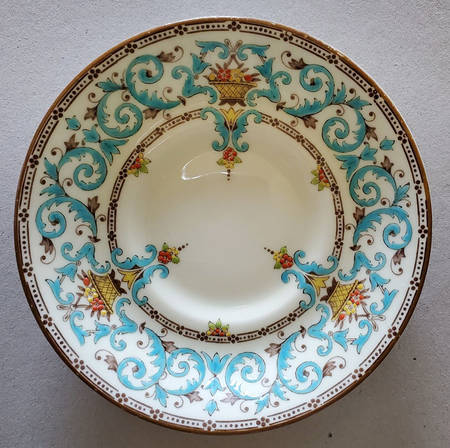 Adam (Aqua Scrolls) Saucer for Demitasse Cup