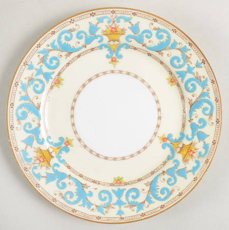 Adam (Aqua Scrolls) Bread & Butter Plate