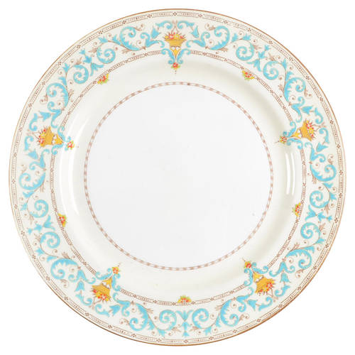 Adam (Aqua Scrolls) Large Dinner Plate