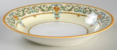 Adam (Aqua Scrolls) Coupe Soup Bowl