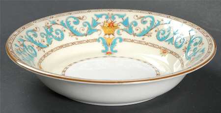 Adam (Aqua Scrolls) Fruit/Dessert (Sauce) Bowl