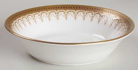 Athena (Gold Border with Black Dots) Fruit/Dessert (Sauce) Bowl