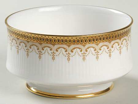 Athena (Gold Border with Black Dots) Open Sugar Bowl