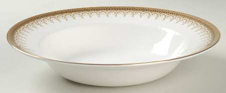Athena (Gold Border with Black Dots) Large Rim Soup Bowl
